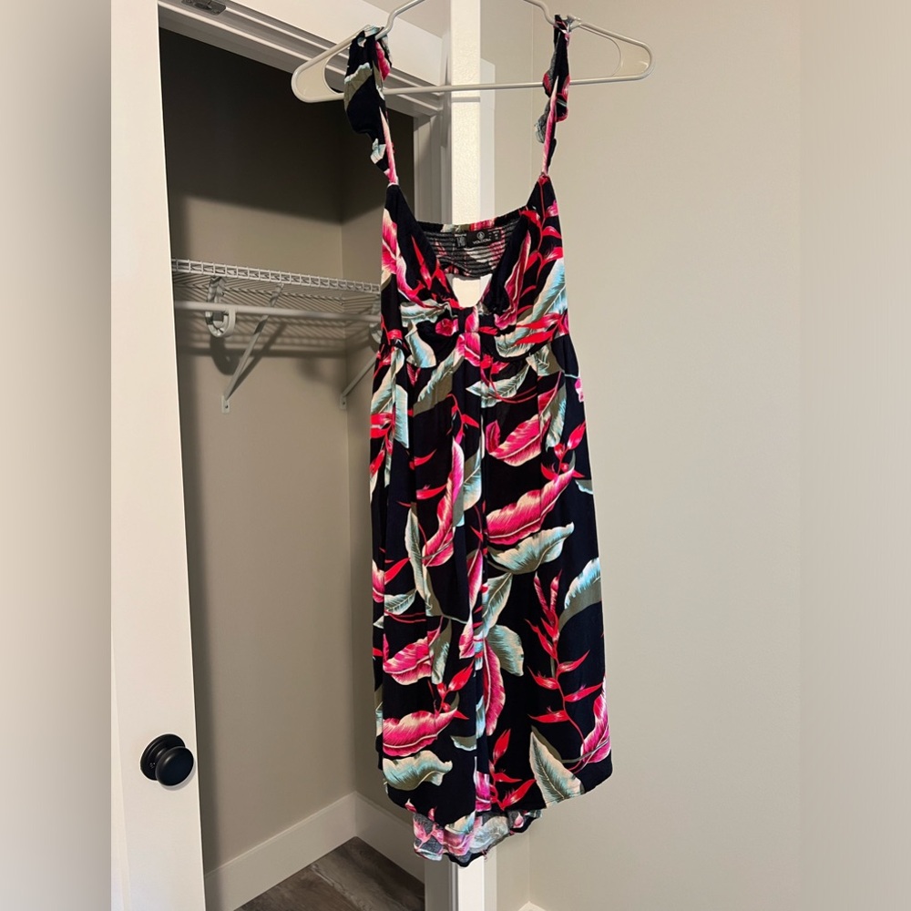 Black/floral Swim Cover Up